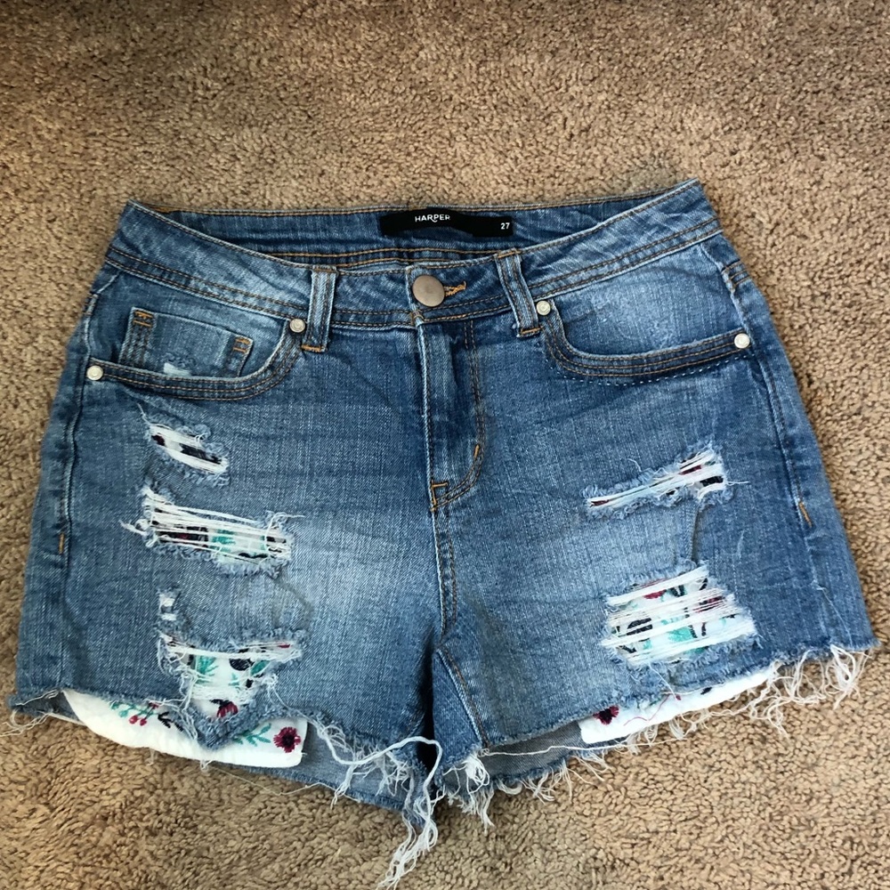Francesca’s Ripped Jean Shorts